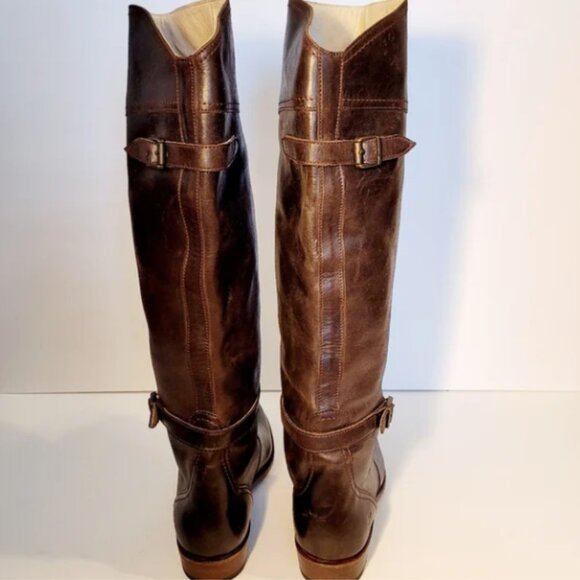 Frye Dorado Brown Leather Riding Boots 8M - Picture 6 of 10